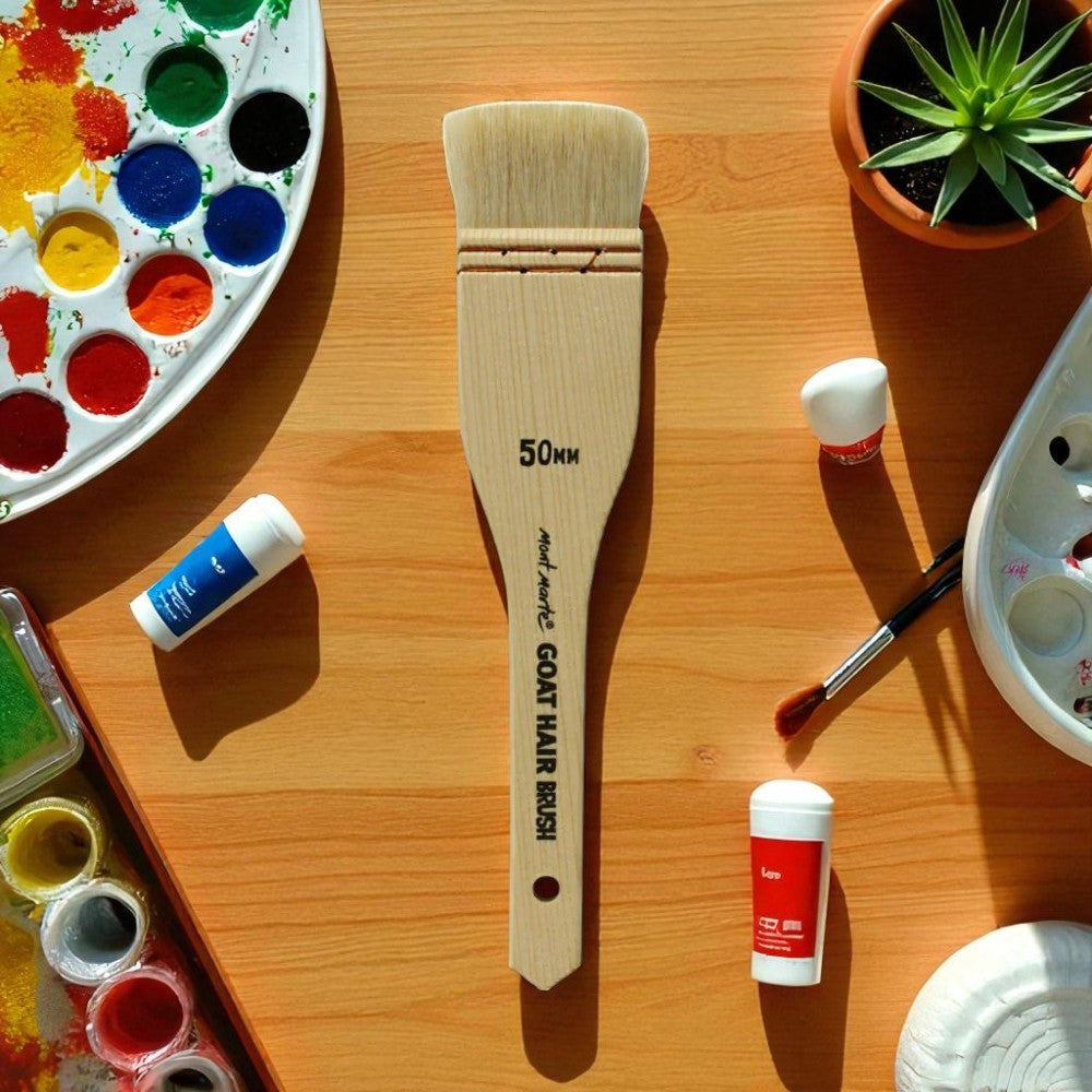 Mont Marte Goat Hair Brush for Washes & Glazes - 25mm to 75mm