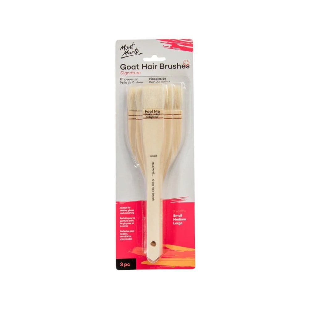 ont Marte Goat Hair Brushes Signature Set of 3 in packaging