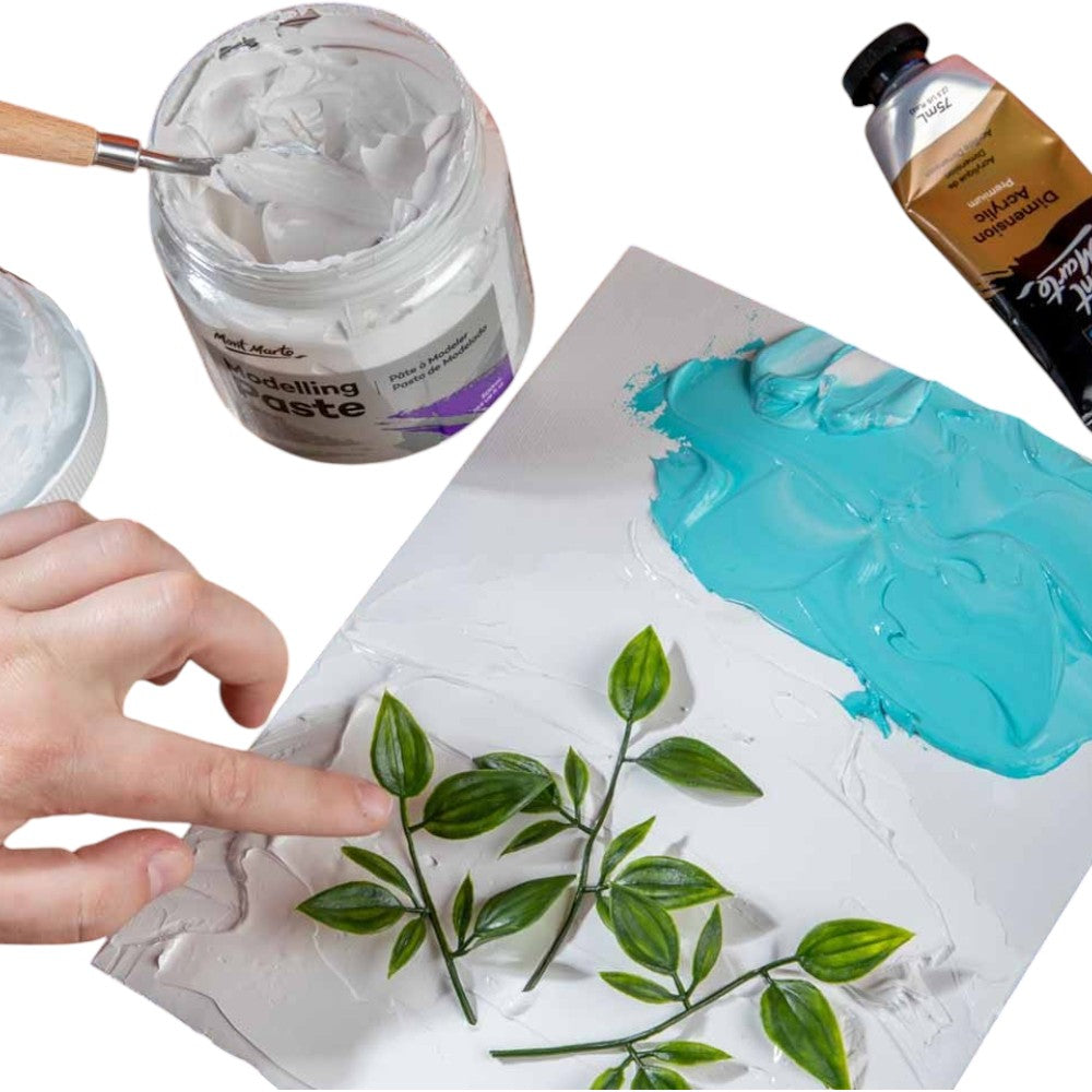 Textured 3D artwork created using Mont Marte modelling paste