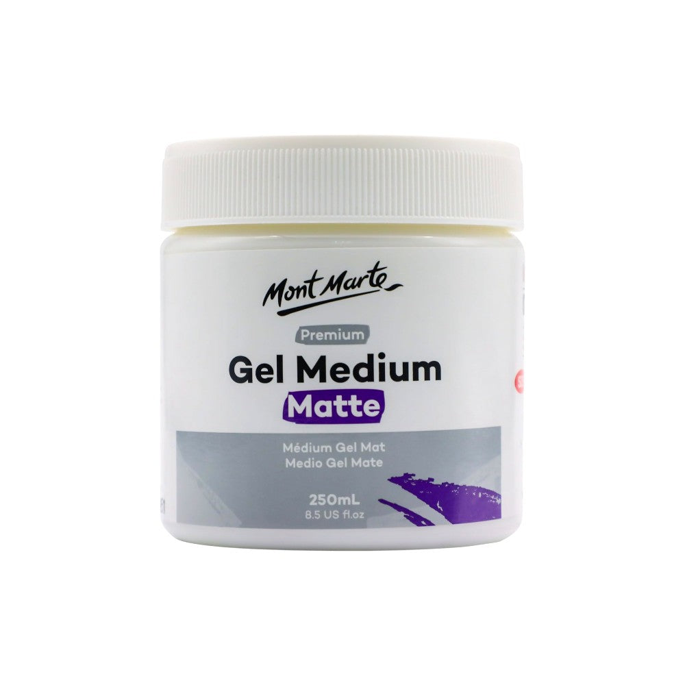 Mont Marte Premium Matte Gel Medium 250ml bottle front view
