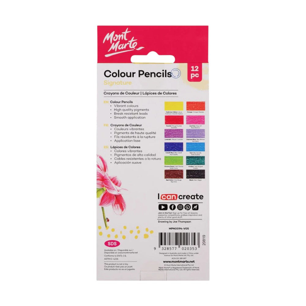 Mont Marte Signature Colour Pencils - 12, 24, 36 Colours