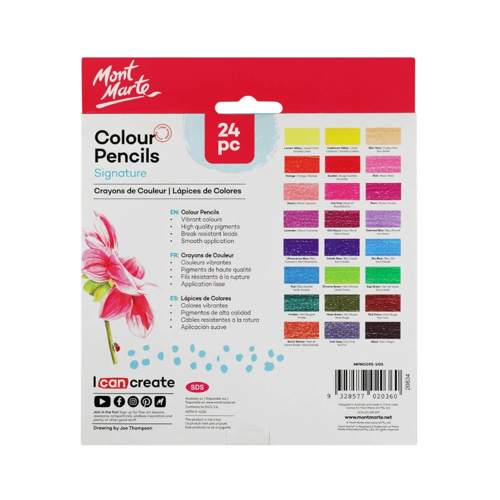Mont Marte Signature Colour Pencils - 12, 24, 36 Colours