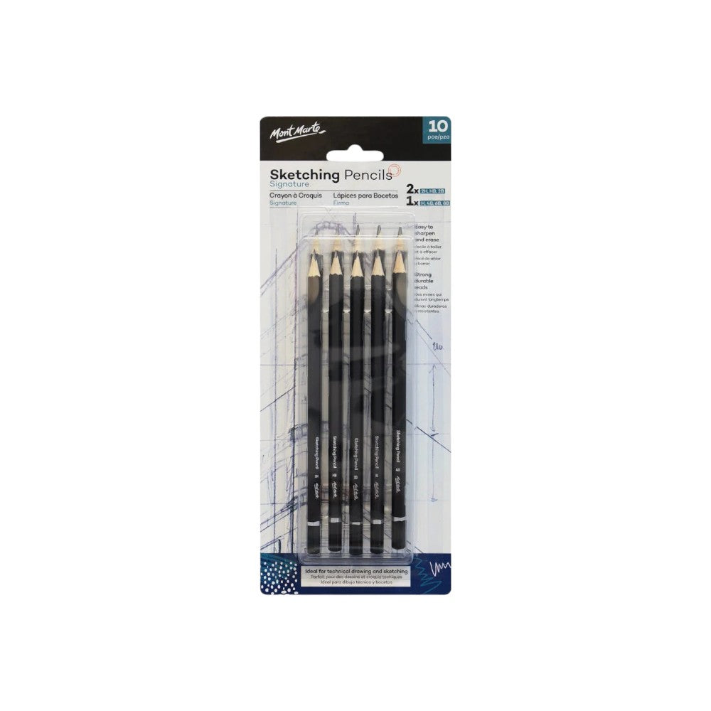Mont Marte Sketching Set of 10 - Blister Pack - Front View