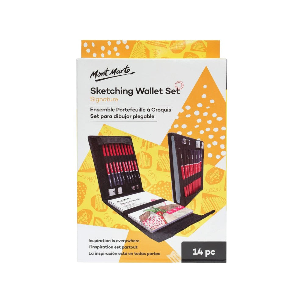 Mont Marte Sketching Wallet Set of 14 - Front Packaging View