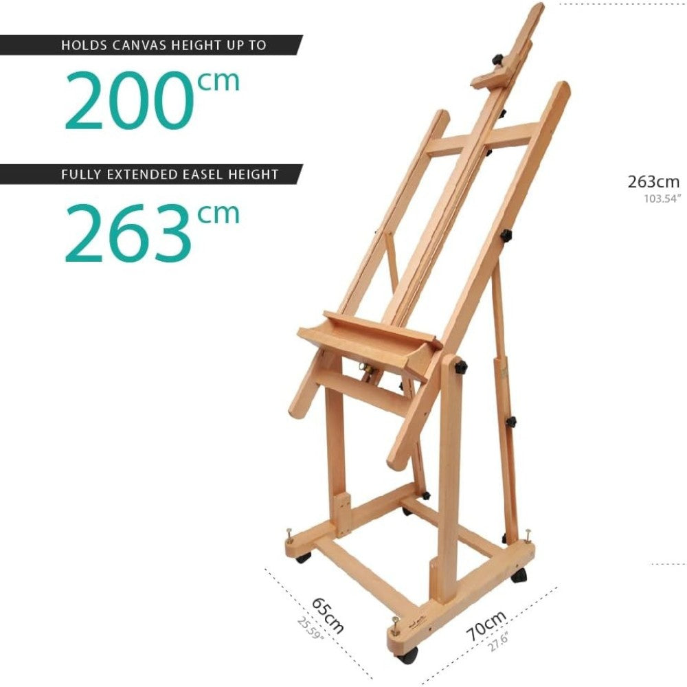 Side Angle View of Mont Marte Tilting Easel 263cm in Studio