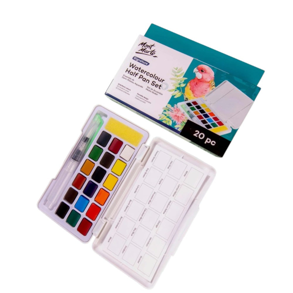 Mont Marte Watercolour Half Pan Set 20pc - Open Box