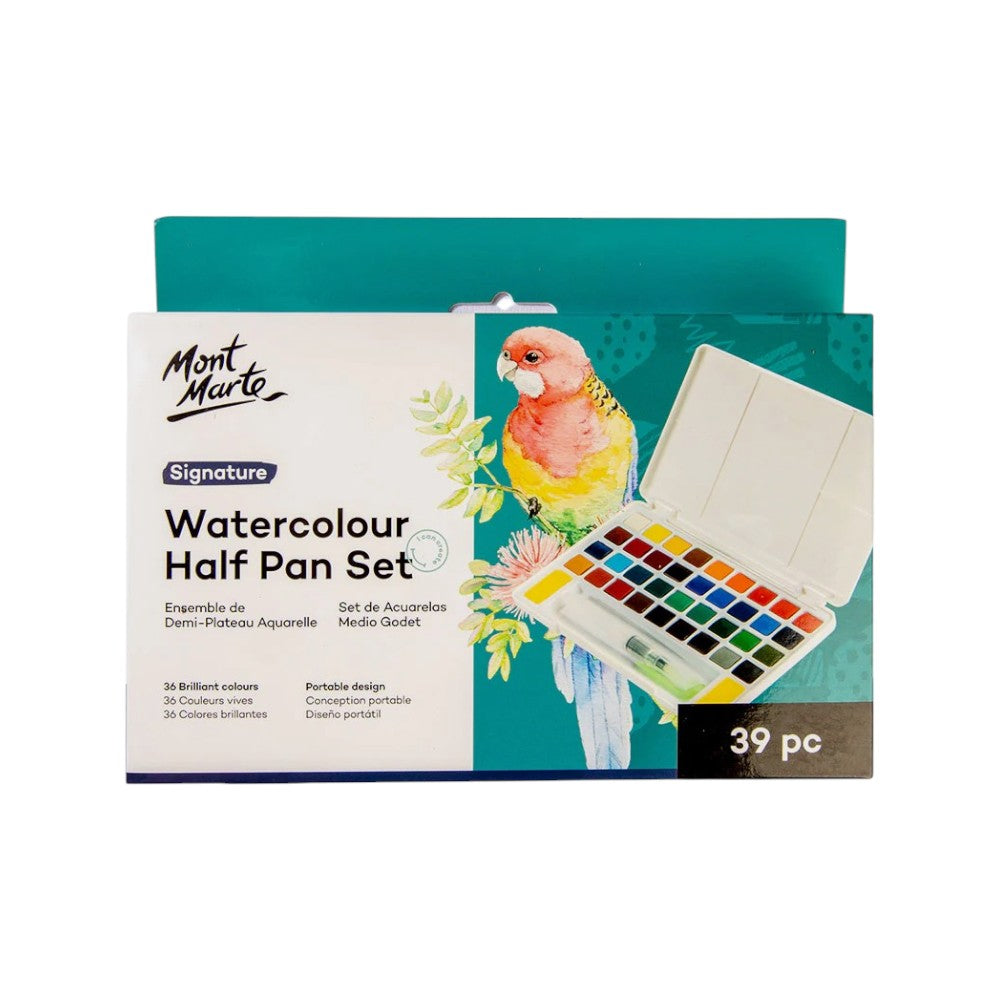 Mont Marte Watercolour Half Pan Set 39pc - Front View