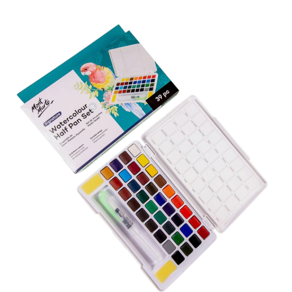 Mont Marte Watercolour Half Pan Set 39pc - Open Box