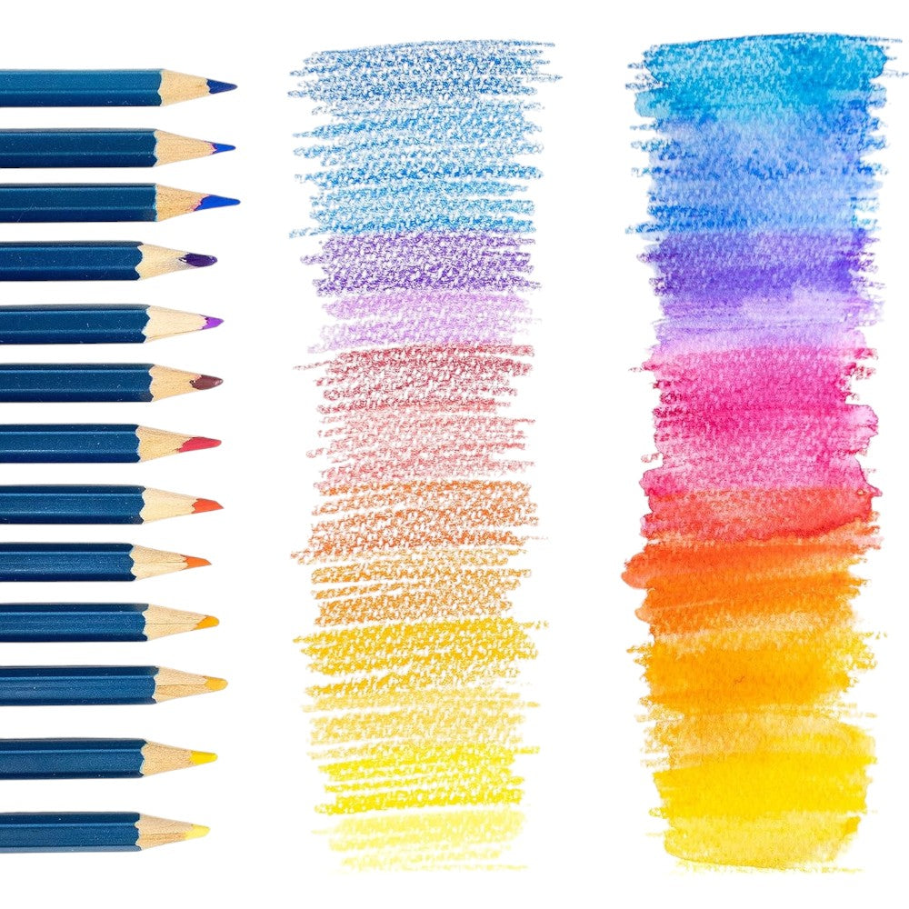 Mont Marte Premium Watercolour Pencils - 36pc Tin - Colour Chart
