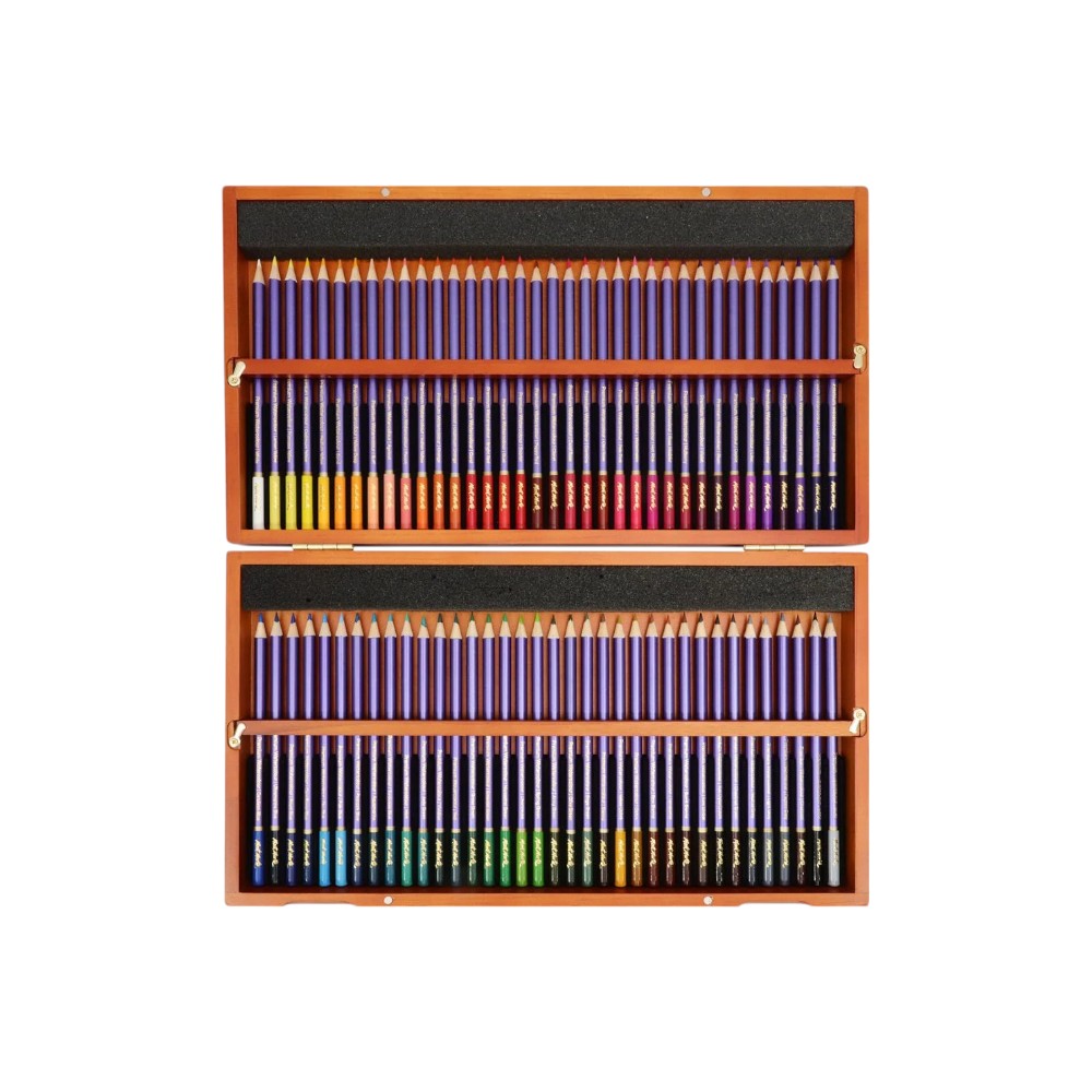 Mont Marte Premium Watercolour Pencils - 72pc Wooden Box - Colour Chart