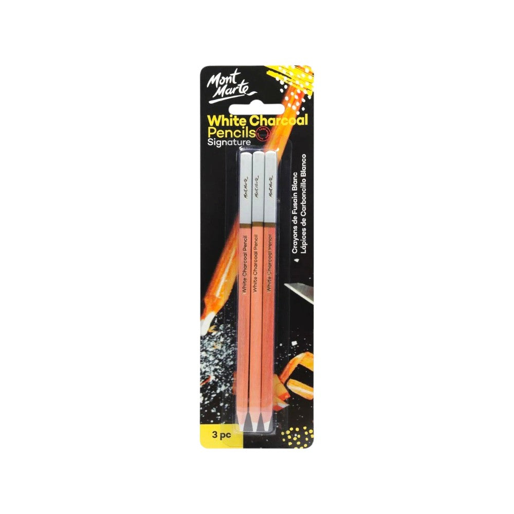 Mont Marte White Charcoal Pencils Set of 3 - Front Packaging