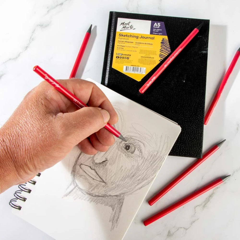 Artist Using Mont Marte Woodless Graphite Pencil for Shading
