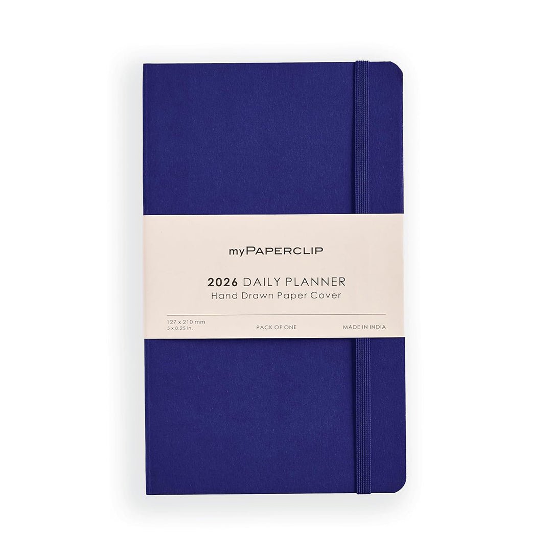 myPAPERCLIP 2026 Daily Planner M1 | Medium Size | BlueBerry |Soft Cover | 384 Pages, 80 GSM | Blue - Berry - penpencilink