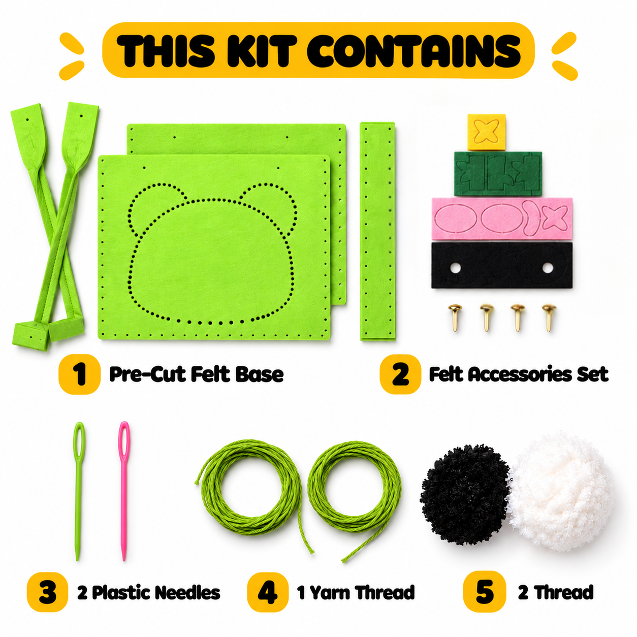 DIY Felt Tote Bag Making Kit for Kids - panda tote bag making kit this kit contains