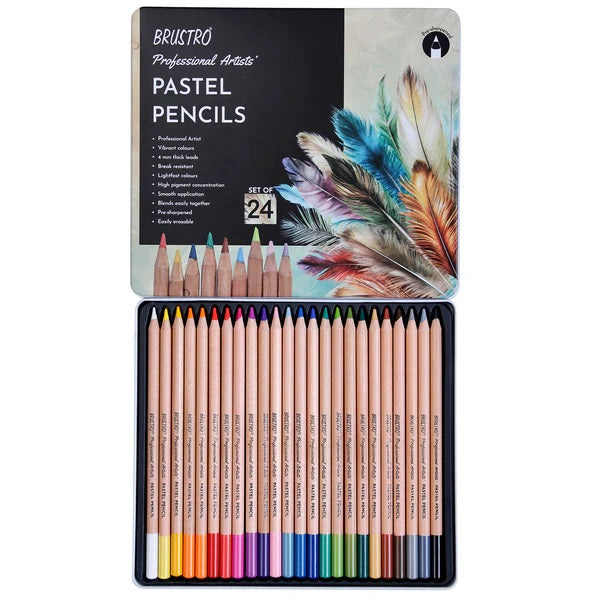 Brustro Artists' Coloured Pencils Pastel Tone Sets (In Elegant Tin Box)