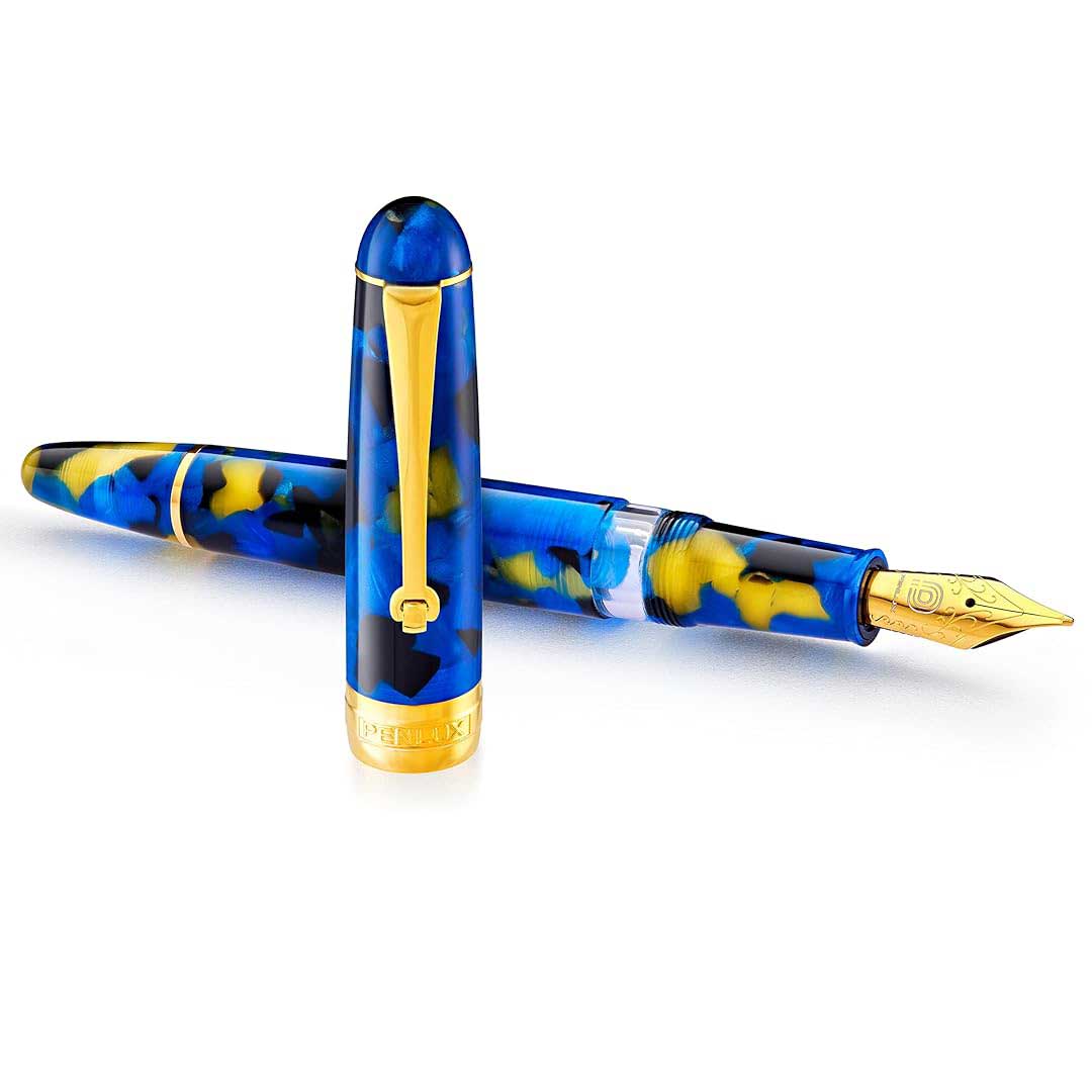 Penlux | Fountain Pen | 14K Gold Plated | Masterpiece Delgado Betta | Blue | Flex Nib Penlux