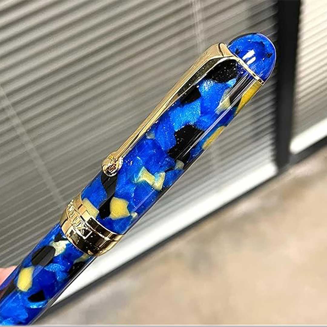 Penlux | Fountain Pen | 14K Gold Plated | Masterpiece Delgado Betta | Blue | Flex Nib Penlux
