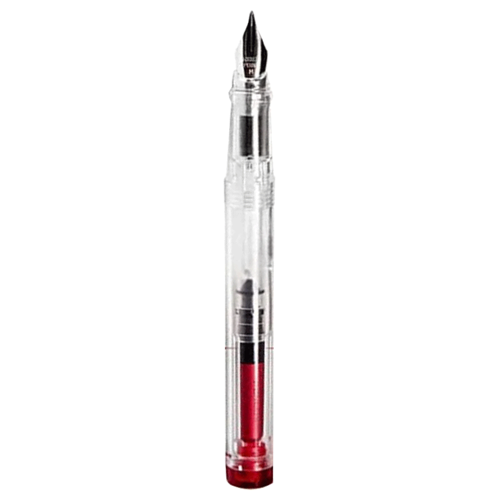 Penlux | Junior | Fountain Pen | Clear Body | Red Penlux