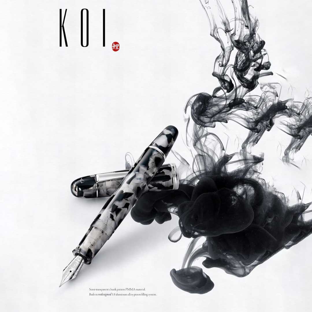 Penlux | Koi | Fountain Pen | King Body | Black & White | Piston Filling Penlux