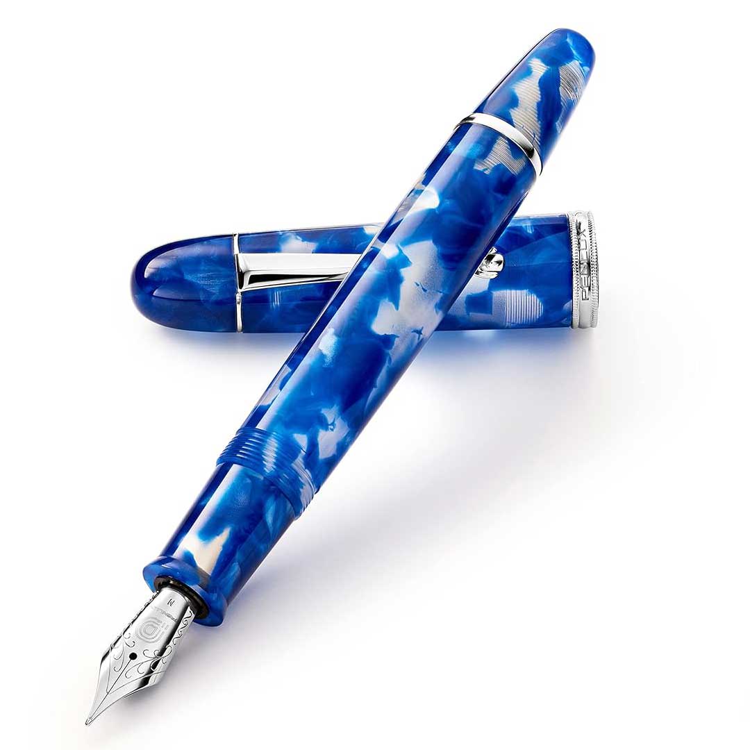 Penlux | Koi | Fountain Pen | King Body | Blue & White | Piston Filling Penlux