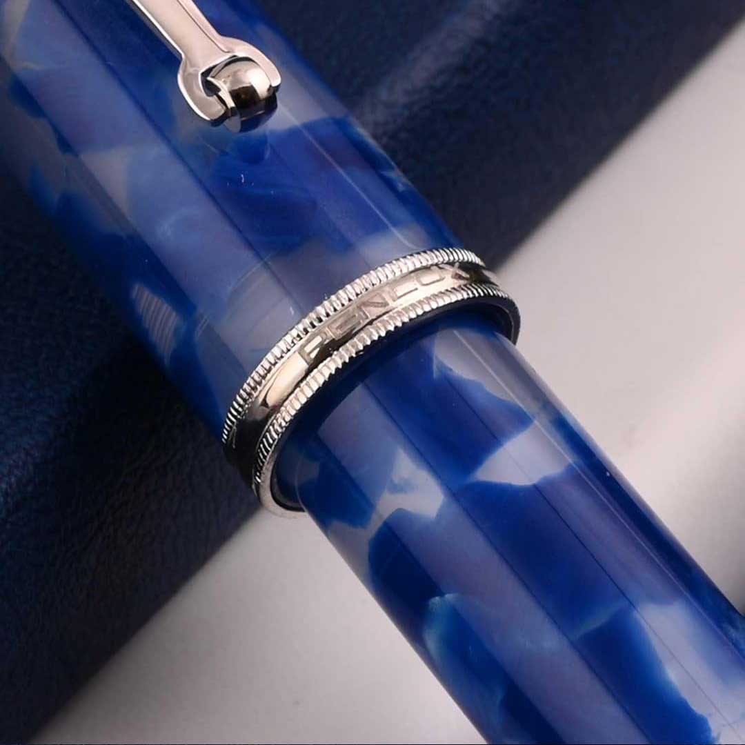 Penlux | Koi | Fountain Pen | King Body | Blue & White | Piston Filling Penlux