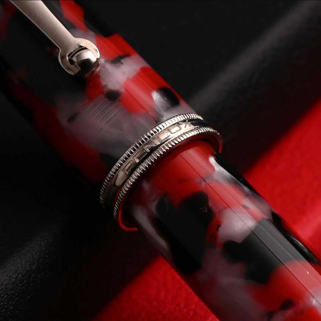 Penlux | Koi | Fountain Pen | King Body (Red,white And Black) | Piston Filling Penlux