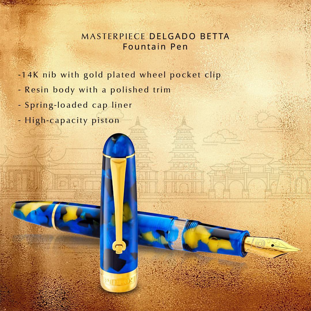 Penlux | Masterpiece Delgado | Fountain Pen | Betta | Blue | Piston Filling Penlux