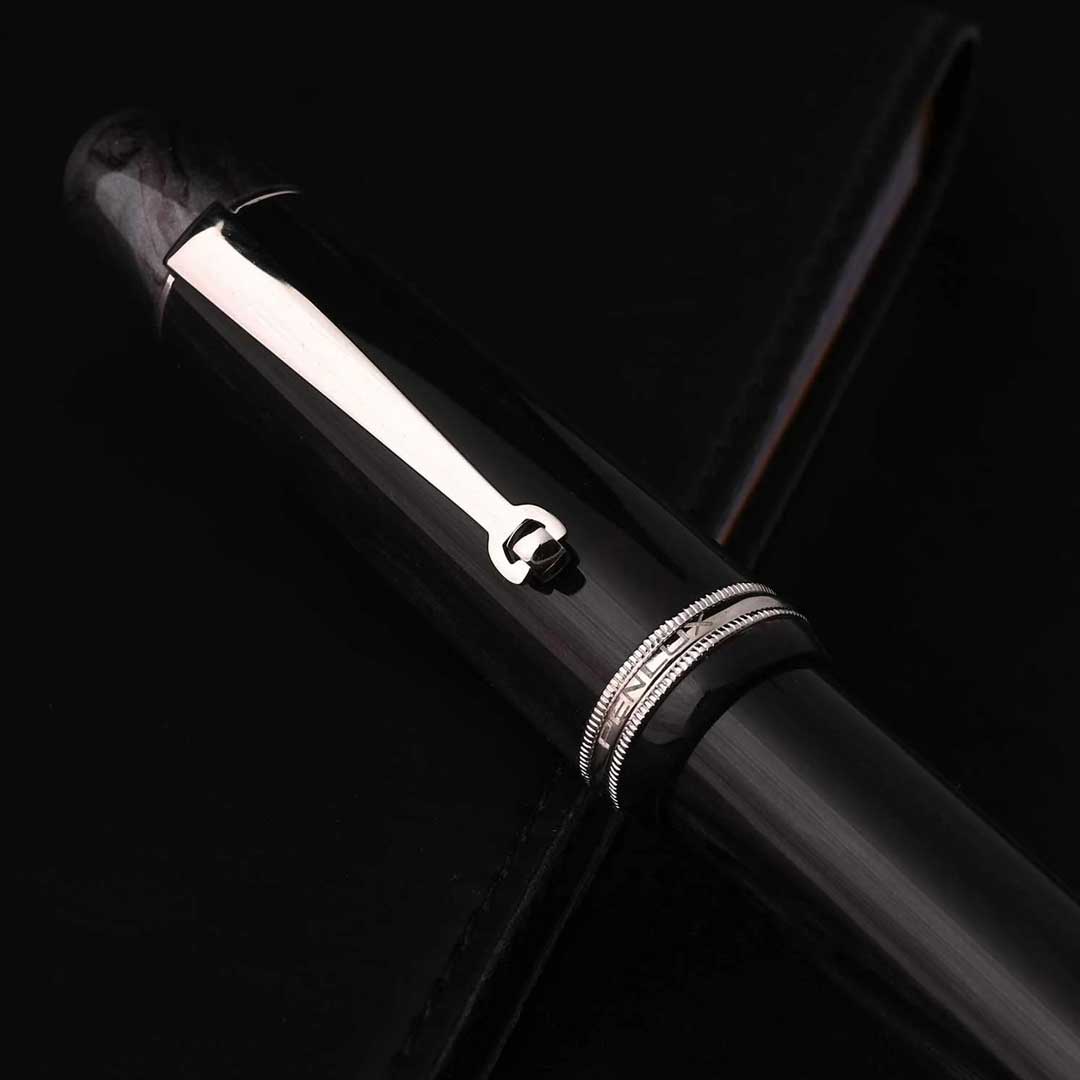 Penlux | Masterpiece Grande | Fountain Ink Pen | Black Wave Body | Piston Filling Penlux
