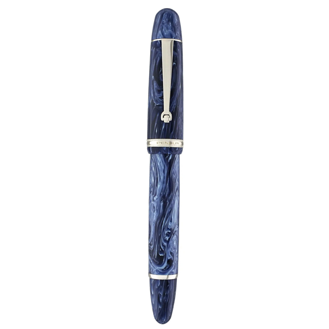Penlux | Masterpiece Grande | Fountain Pen | Steel Nib | Blue Wave | Piston Filling Penlux