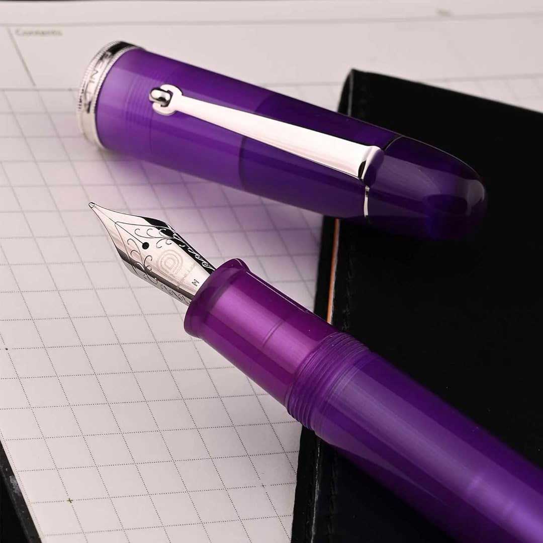 Penlux | Masterpiece Grande | Fountain Pen | Aurora Australis | Purple | Piston Filling Penlux