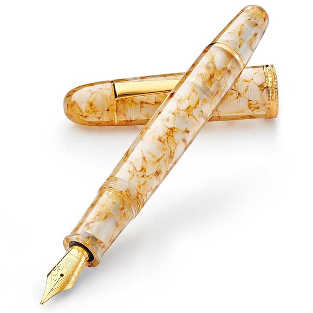 Penlux | Masterpiece Grande | Great Natural | Fountain Pen | Golden Sand | Clear Body | Piston Filling Penlux