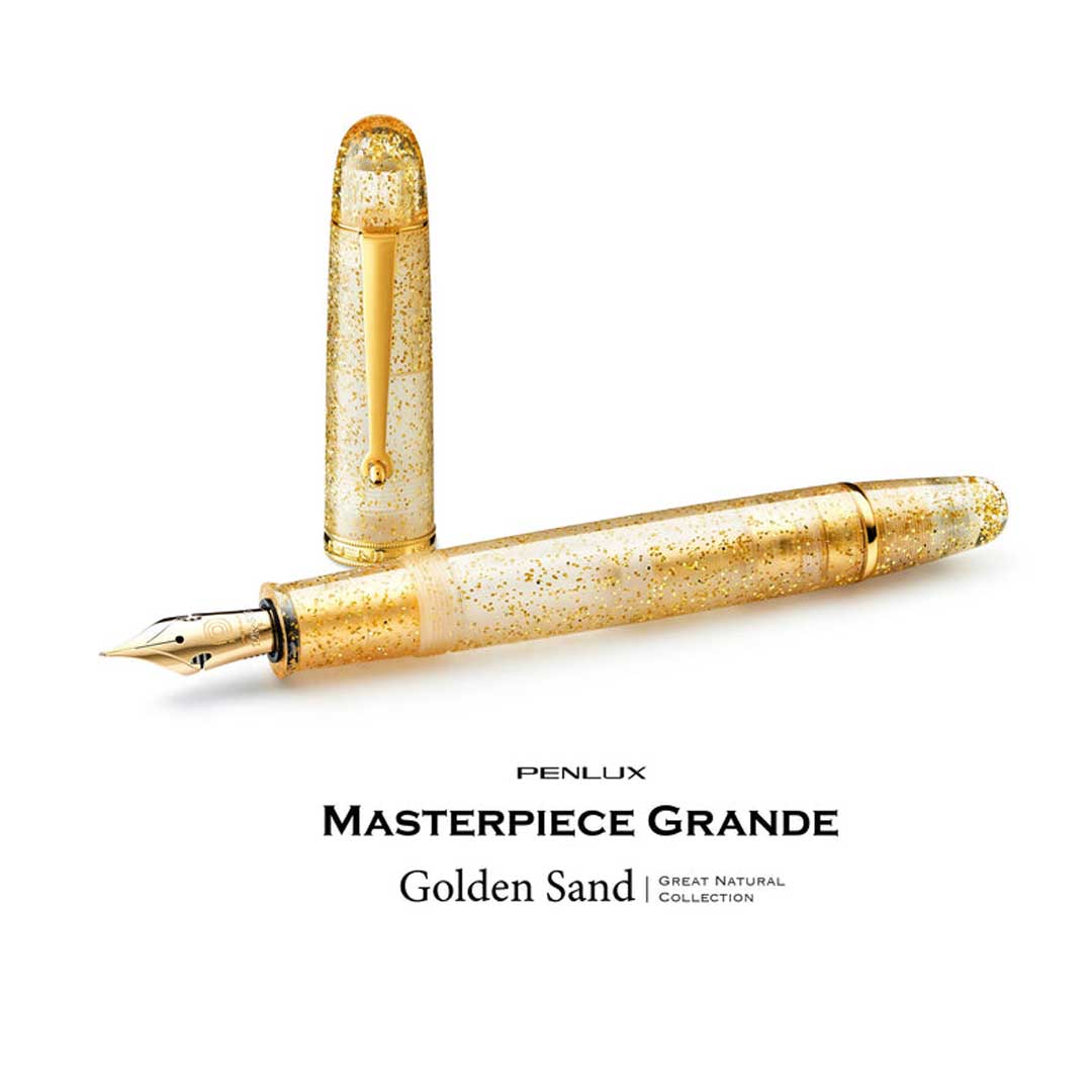 Penlux | Masterpiece Grande | Great Natural | Fountain Pen | Golden Sand | Clear Body | Piston Filling Penlux