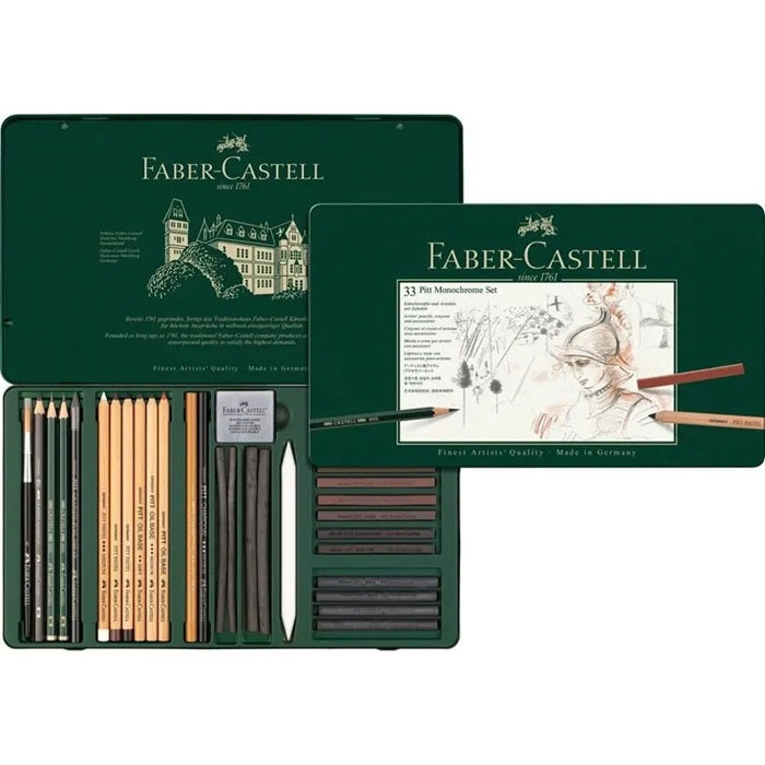 Faber Castell Pitt Monochrome Set Of 33 Faber Castell