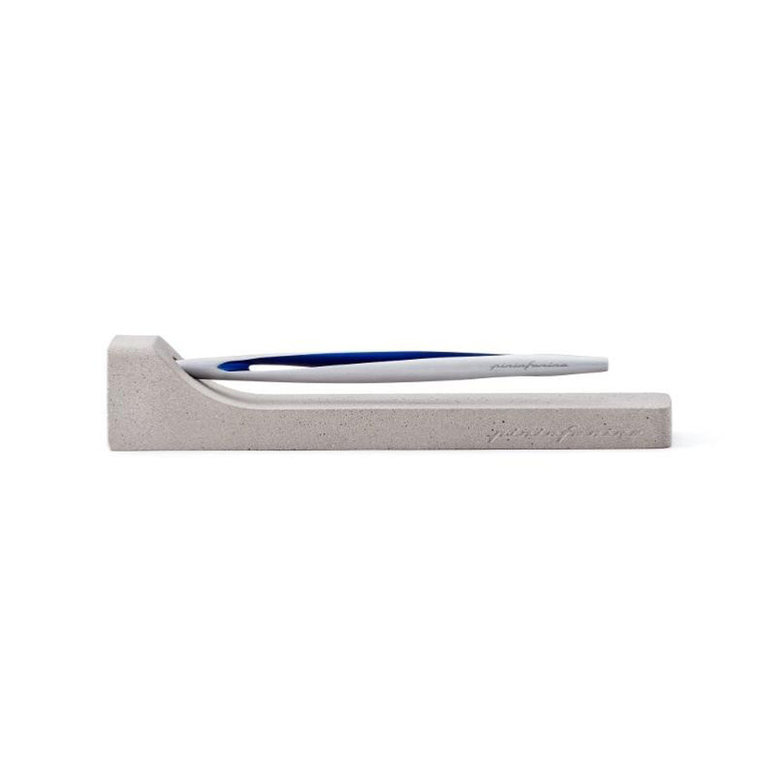 Pininfarina | Aero Blue Pencil | Ethergraf® metal alloy tip  | Raw Concrete Desk Stand Pininfarina
