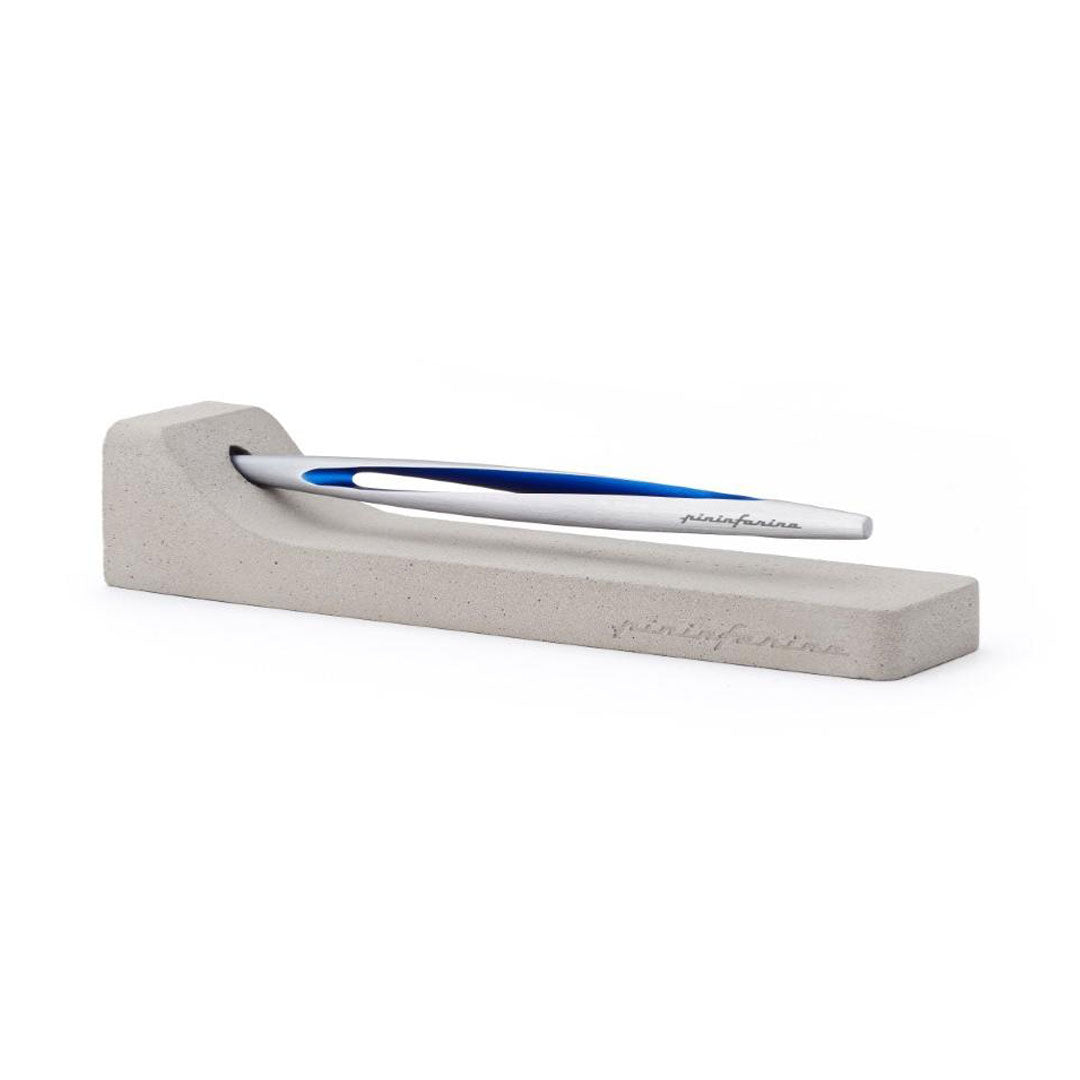 Pininfarina | Aero Blue Pencil | Ethergraf® metal alloy tip  | Raw Concrete Desk Stand Pininfarina