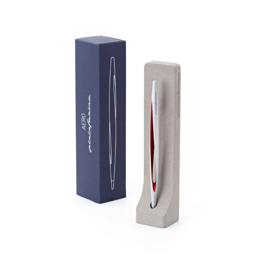 Pininfarina | Aero Red Pencil | Ethergraf® metal alloy tip | Raw Concrete Desk Stand Pininfarina