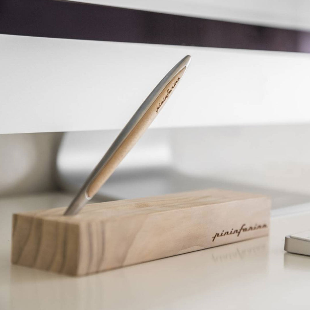 Pininfarina | Cambiano | Cedarwood | Classic Ethergraf  metal alloy tip | Solid Wood Desk Stand Pininfarina