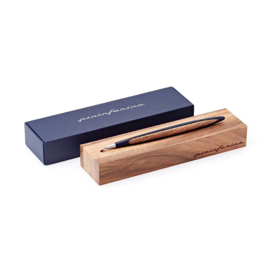 Pininfarina | Cambiano Classic Ink | Ballpoint Pen | Blue |  Solid Wood Desk Stand Pininfarina