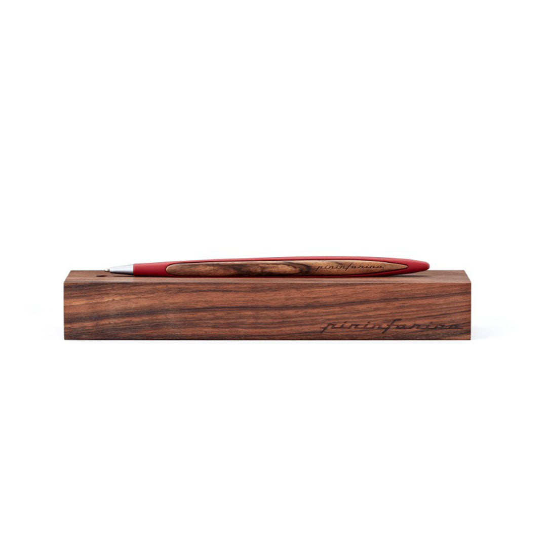 Pininfarina | Cambiano Classic Ink | Ballpoint Pen | Red | Solid Wood Desk Stand Pininfarina
