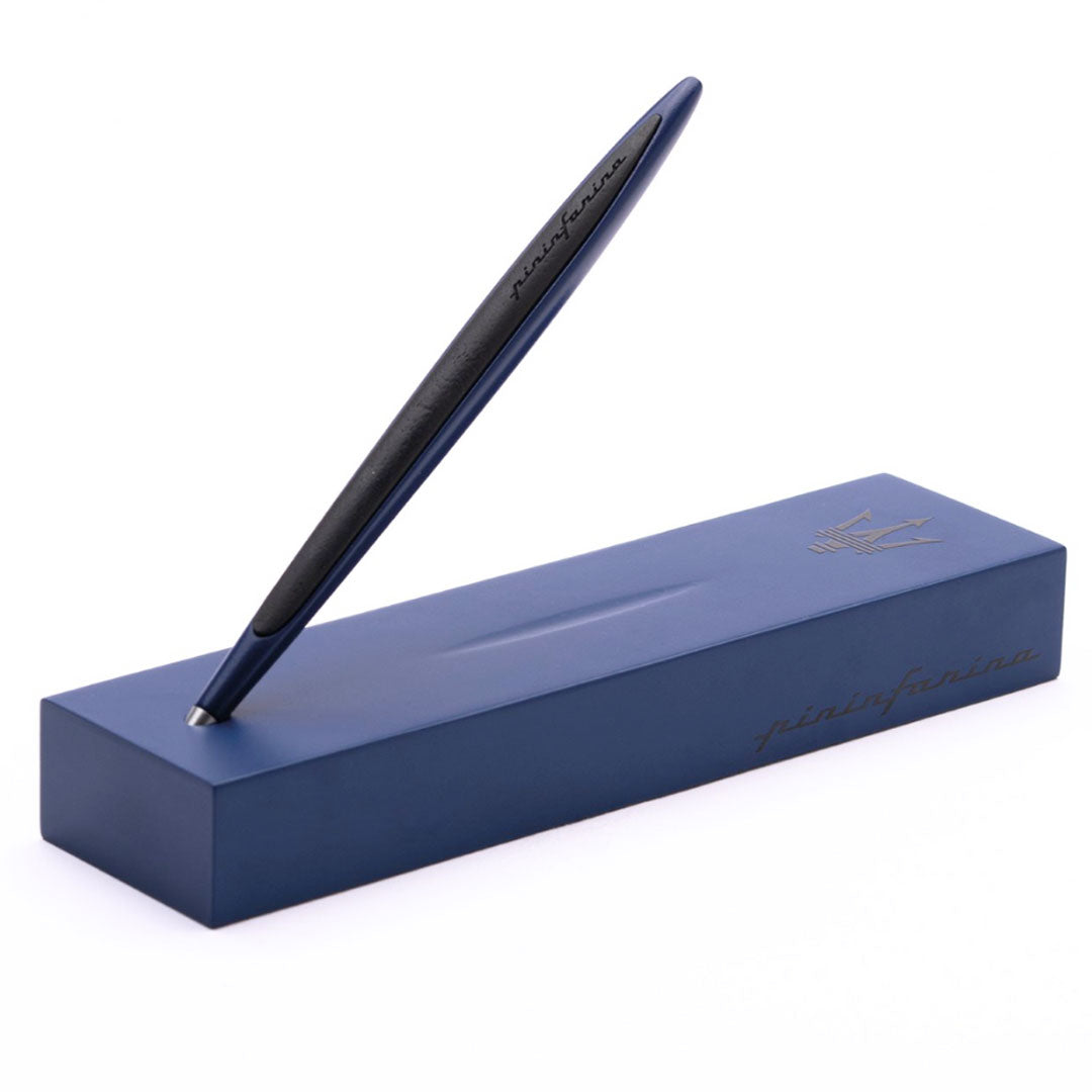 Pininfarina | Cambiano Maserati Special Edition Ballpoint | Blue | Wooden Display Base Pininfarina