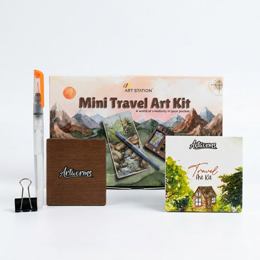 Artstation Mini Travel Art Kit Portable Watercolour Sketch Kit