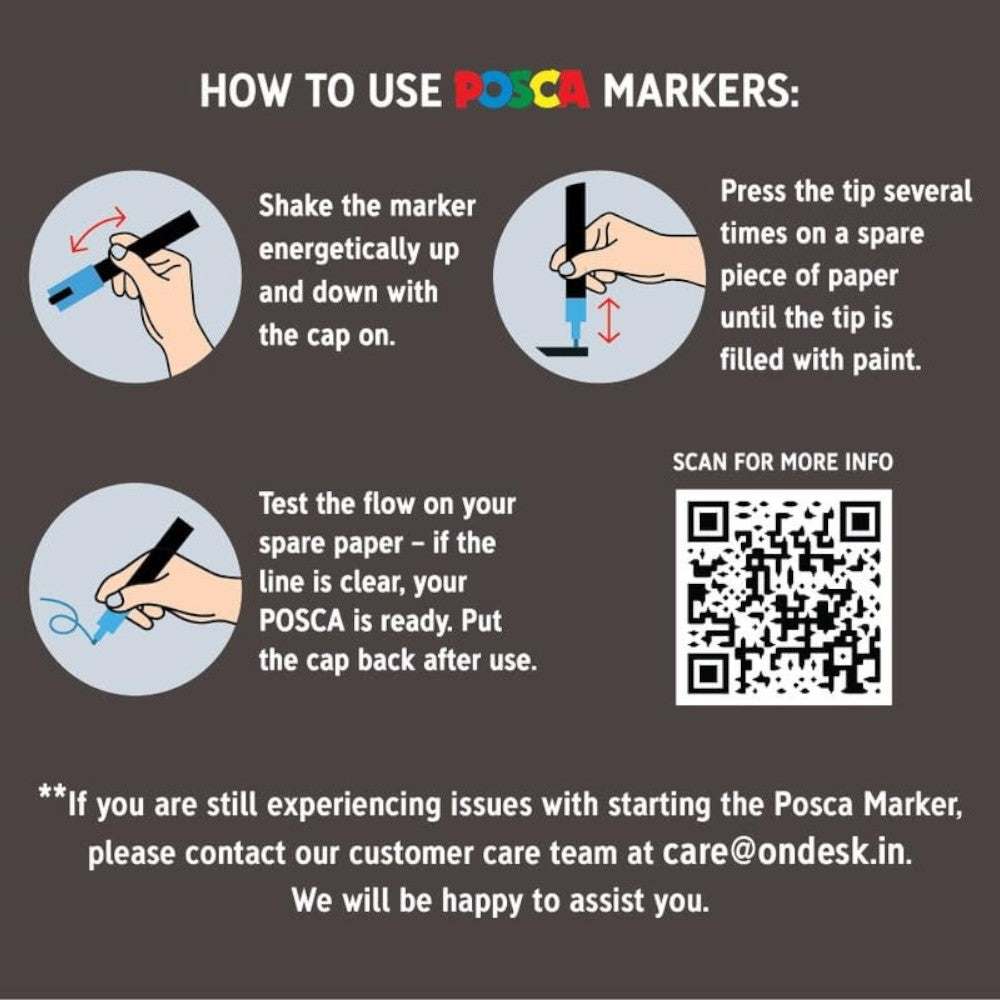 Posca Paint Marker Set - Water-Based - 1MR, 3M, 5M Tips - Choose Pack