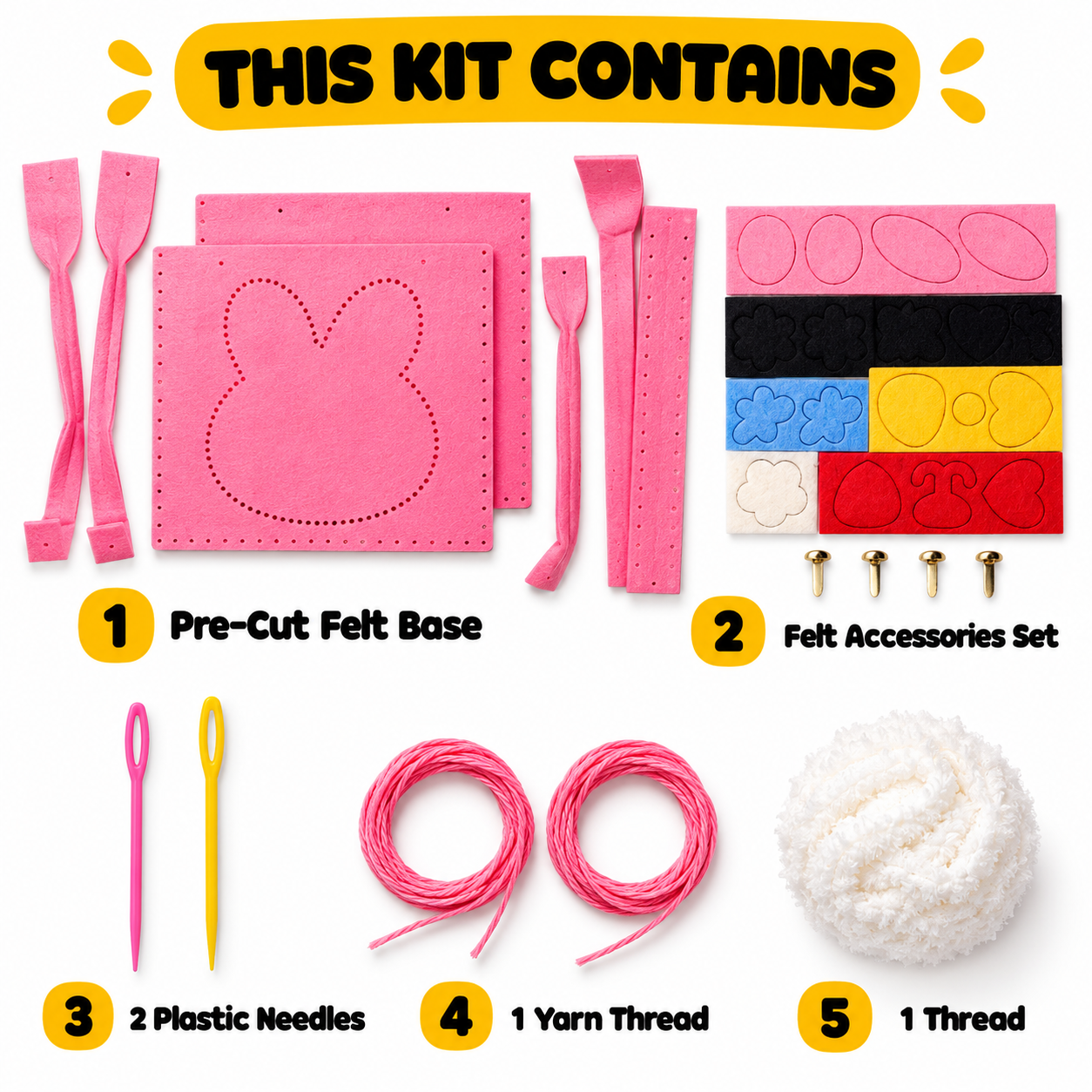 DIY Felt Tote Bag Making Kit for Kids - rabbit tote bag making kit this kit contains