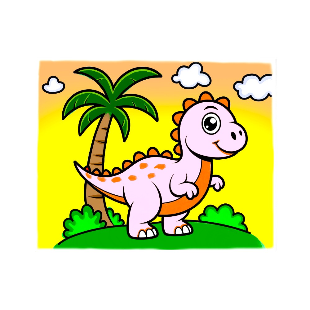 Ready to Paint Canvas Kit for Kids 8x10 Inch - ready to paint canvas kit Dino 8x10 clr
