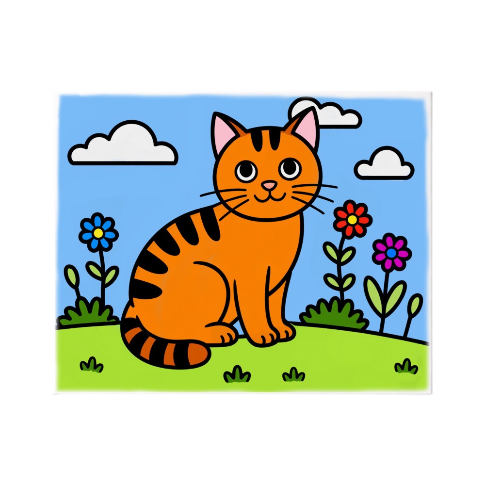 Ready to Paint Canvas Kit for Kids 8x10 Inch - ready to paint canvas kit cat 8x10 clr