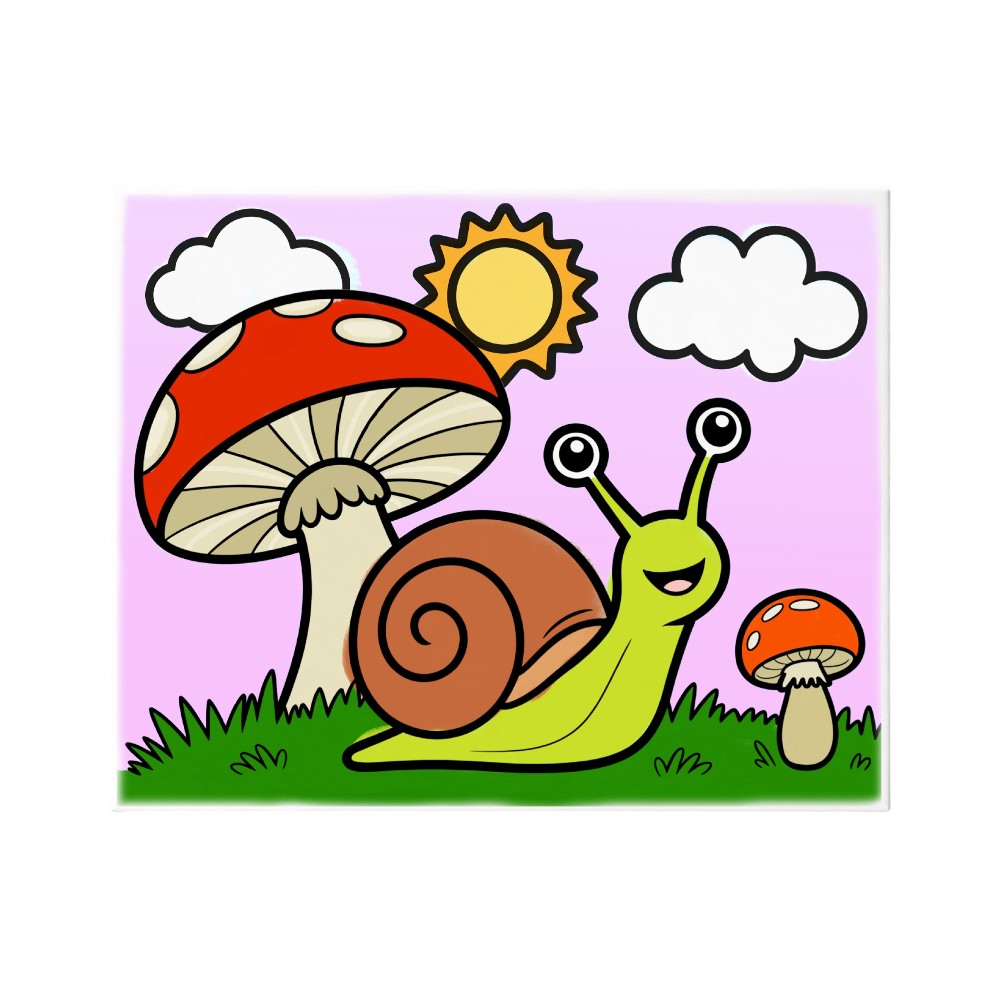 Ready to Paint Canvas Kit for Kids 8x10 Inch - ready to paint canvas kit snail 8x10 clr