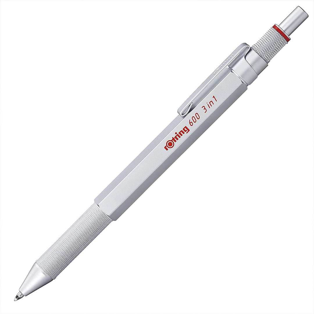 Rotring | 600 Pen And Mechanical Pencil | 3-in-1 | Silver Rotring
