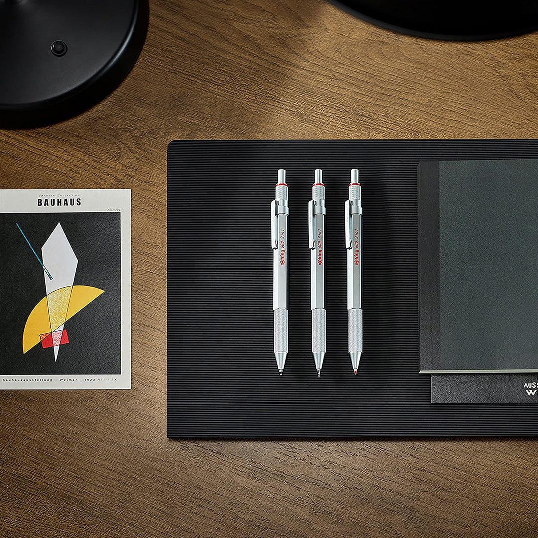 Rotring | 600 Pen And Mechanical Pencil | 3-in-1 | Silver Rotring