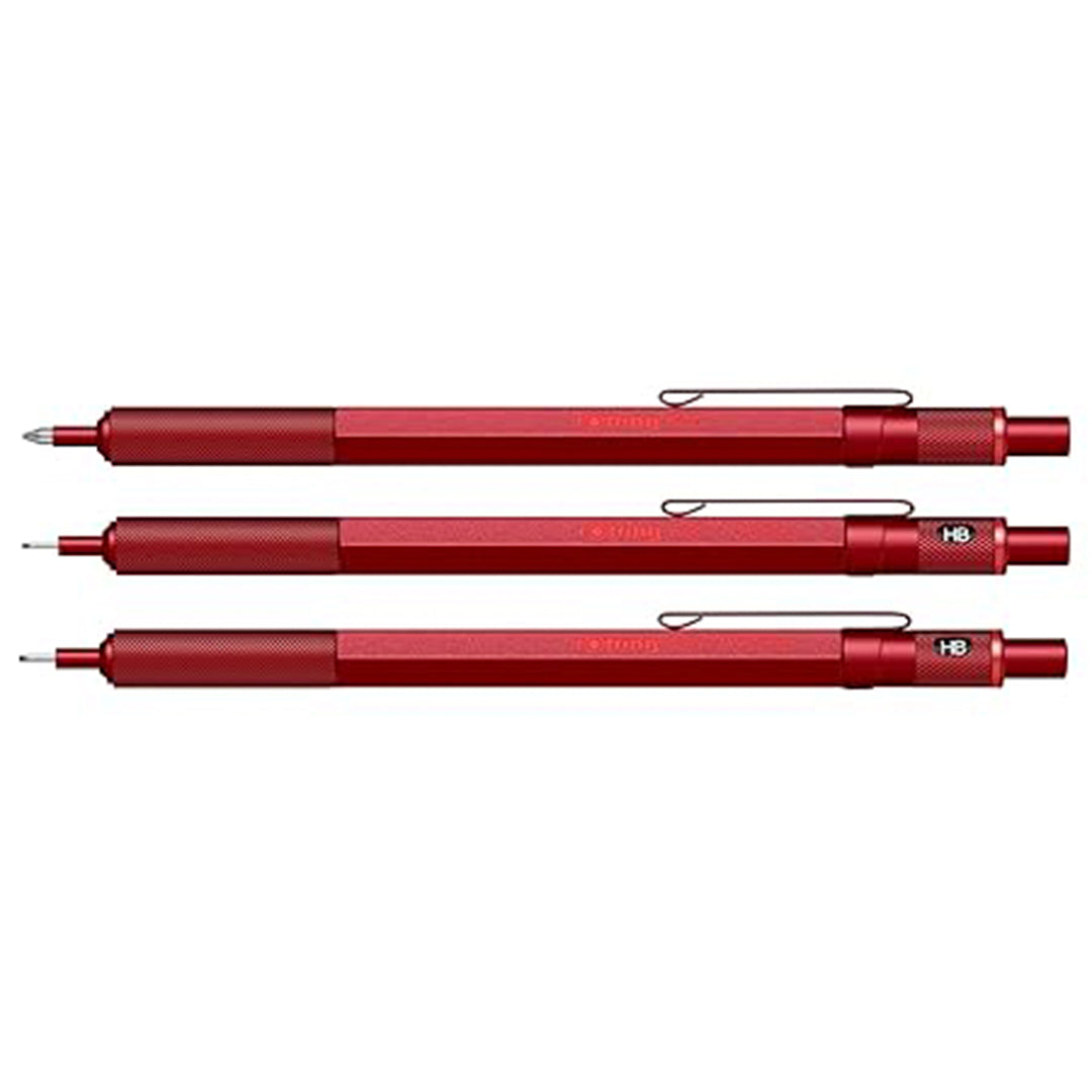 Rotring | 600 Series | Red 1.0mm Ball Pen | Metal Body | Non-Slip | Metal Knurled Grip Rotring