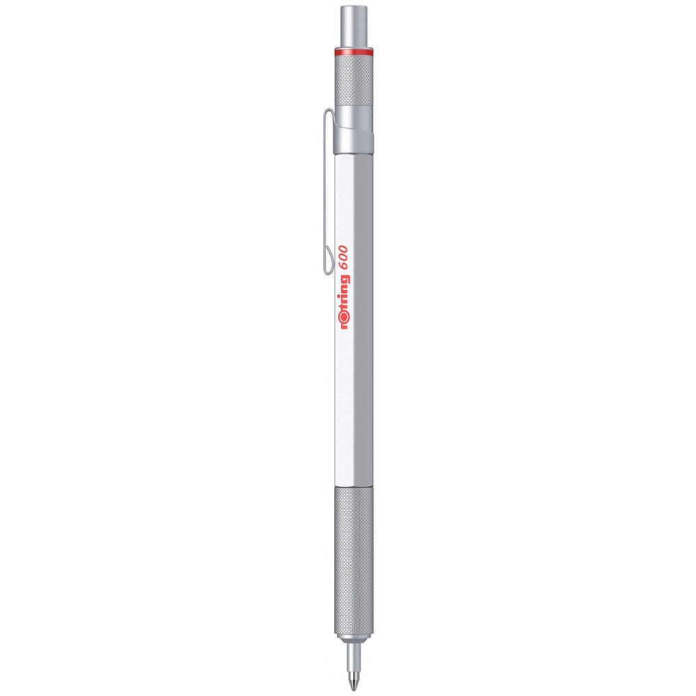 Rotring | 600 Series | Silver 1.0mm Ball Pen | Metal Body | Non-Slip | Metal Knurled Grip Rotring
